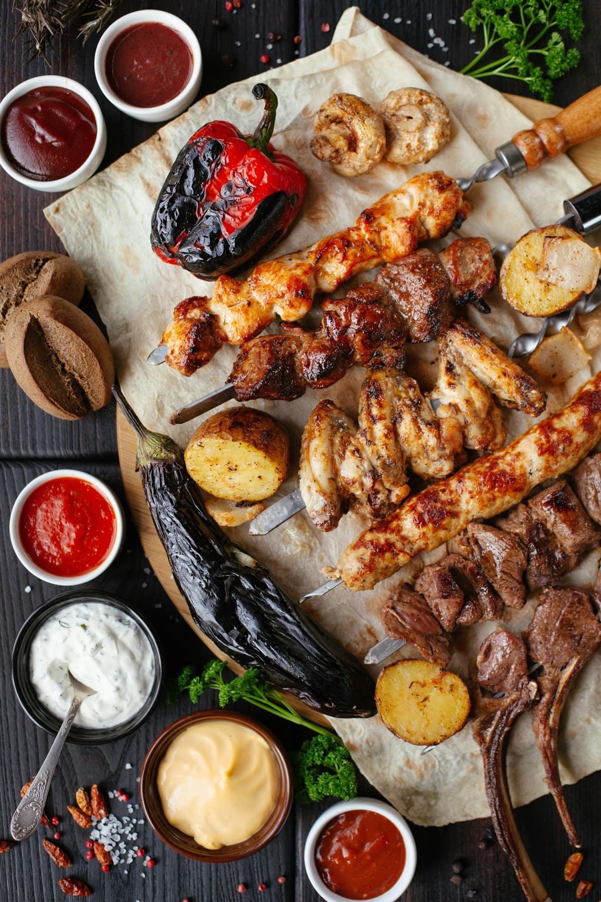 Turkish mangal grill platter